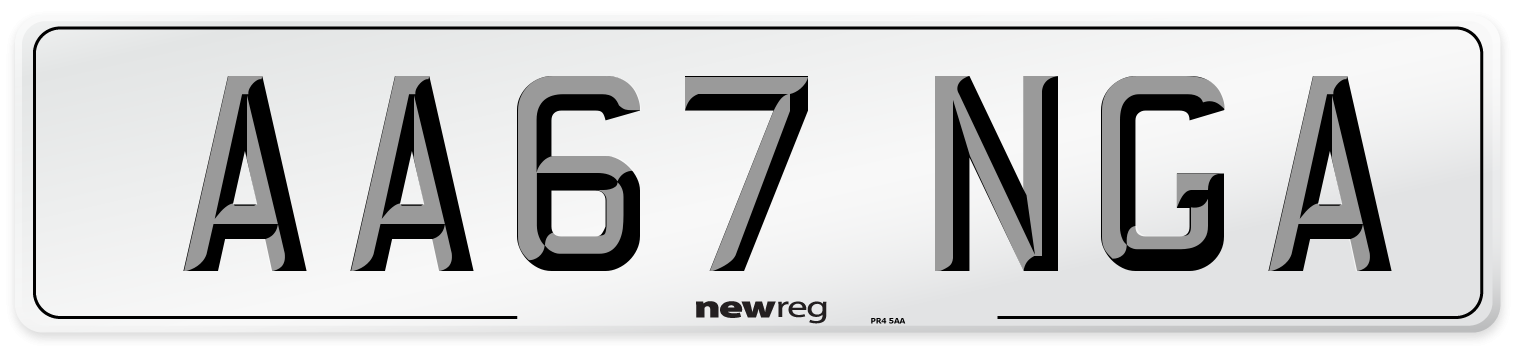 AA67 NGA Number Plate from New Reg